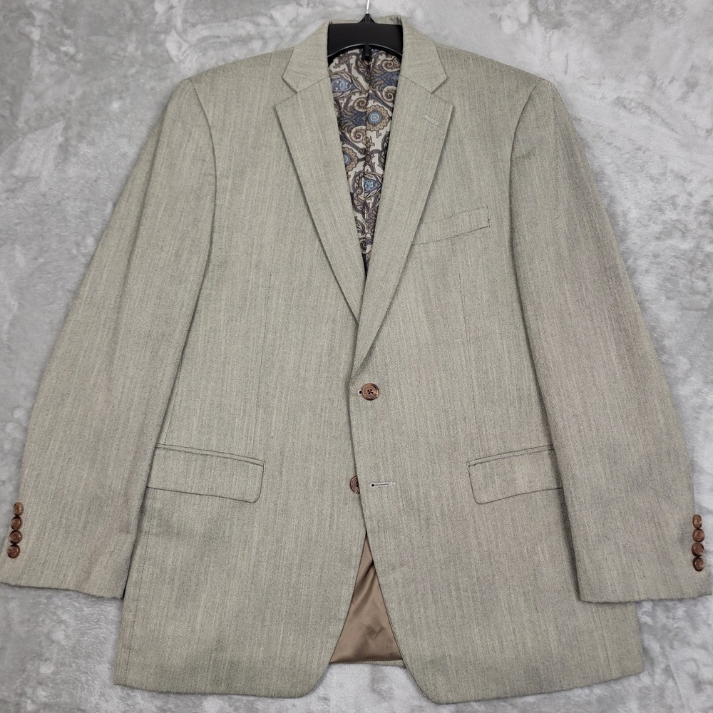 Lauren Ralph Lauren Men's 42R Gray Blazer Paisley Liner 2-Button Sport Coat